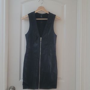 Black leather dress